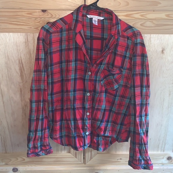 Victoria’s Secret red plaid flannel “Dream” sleep shirt size XS - Picture 1 of 3
